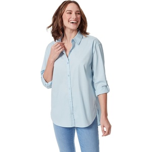 image:imageGloria Vanderbilt Womens Amanda Oversized Button Down Shirt with Rolltab SleevesPale Sky