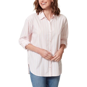 image:imageGloria Vanderbilt Womens Amanda Oversized Button Down Shirt with Rolltab SleevesRosy Pink Runway Stripe