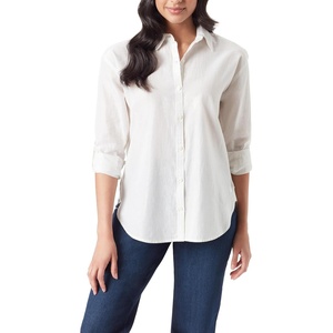 image:imageGloria Vanderbilt Womens Amanda Oversized Button Down Shirt with Rolltab SleevesVintage White Lurex