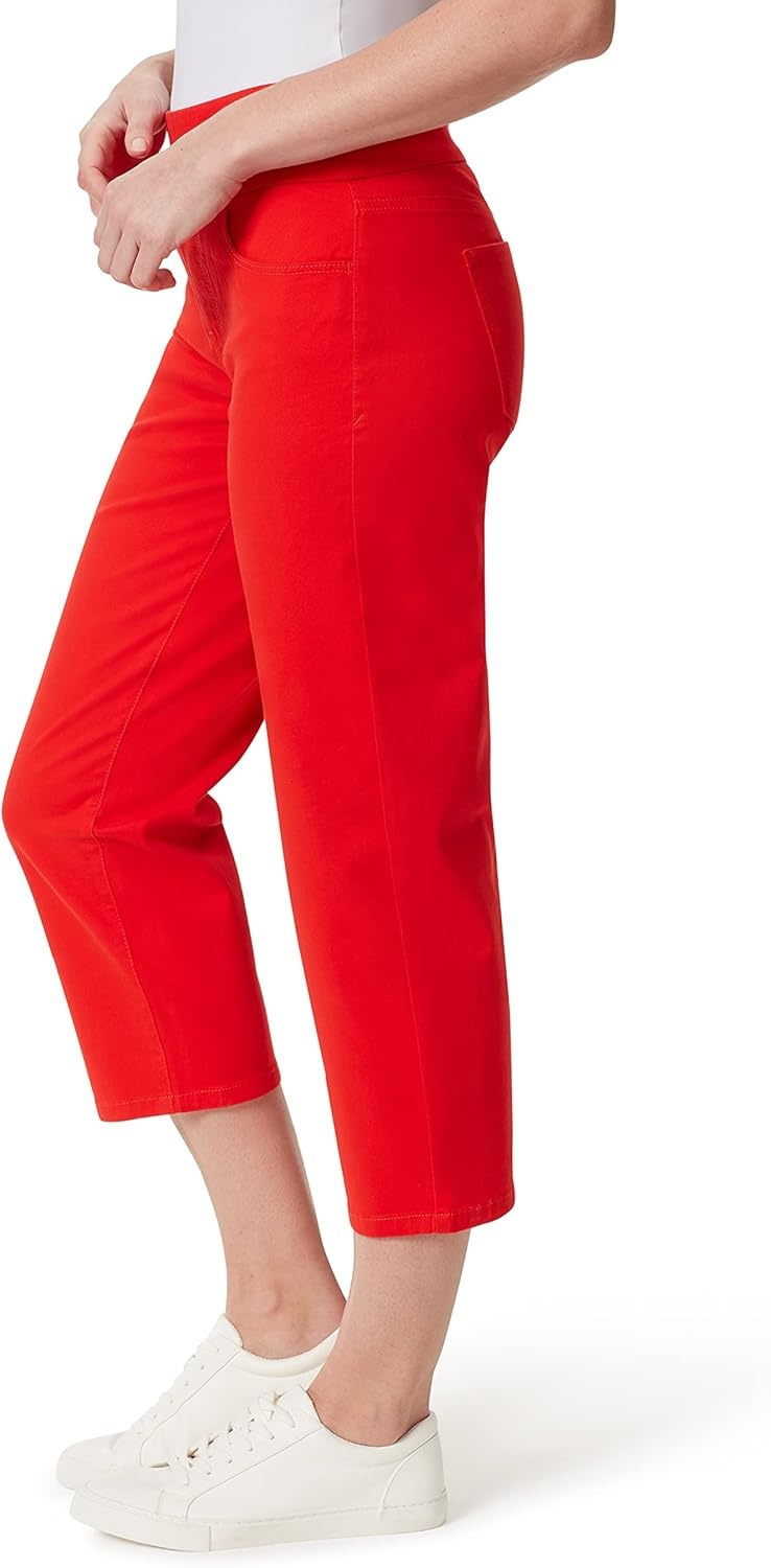 image:imageGloria Vanderbilt Womens Amanda Pull on CapriRed Sparkds