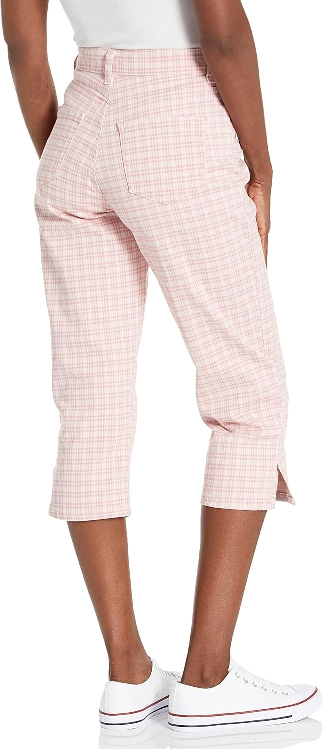 image:imageGloria Vanderbilt Womens Amanda Pull on CapriRosy Pinkrefined Plaidds