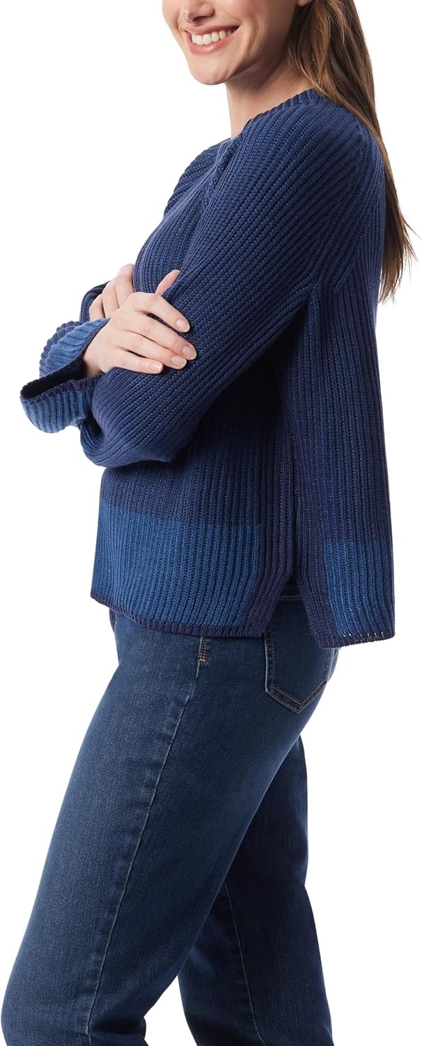 image:imageGloria Vanderbilt Womens Bree Long Sleeve Pullover Sweater StandardLiberty Blue Combo