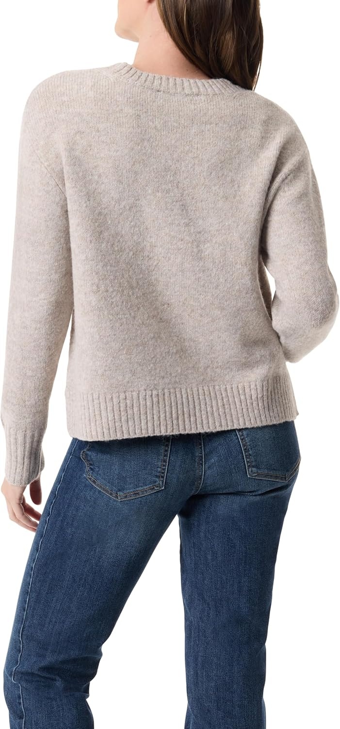 image:imageGloria Vanderbilt Womens Justine Crew Neck Textured Stitch Pullover Sweater StandardUbe Rouge Melange