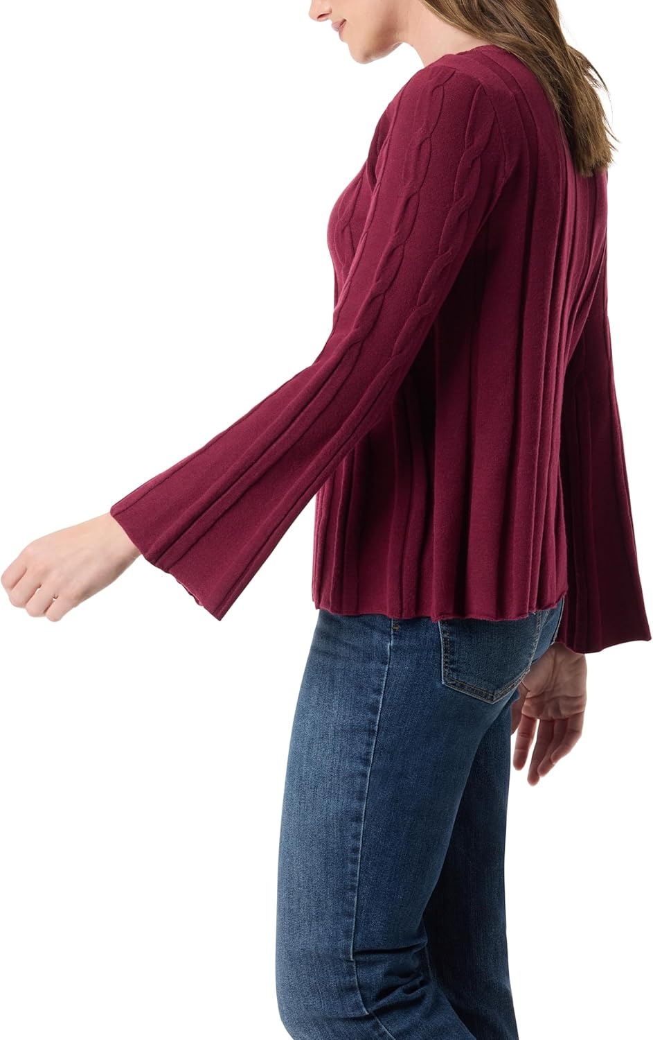 image:imageGloria Vanderbilt Womens Maren Boat Neck Cable Sweater Pullover StandardBurgundy Elixir