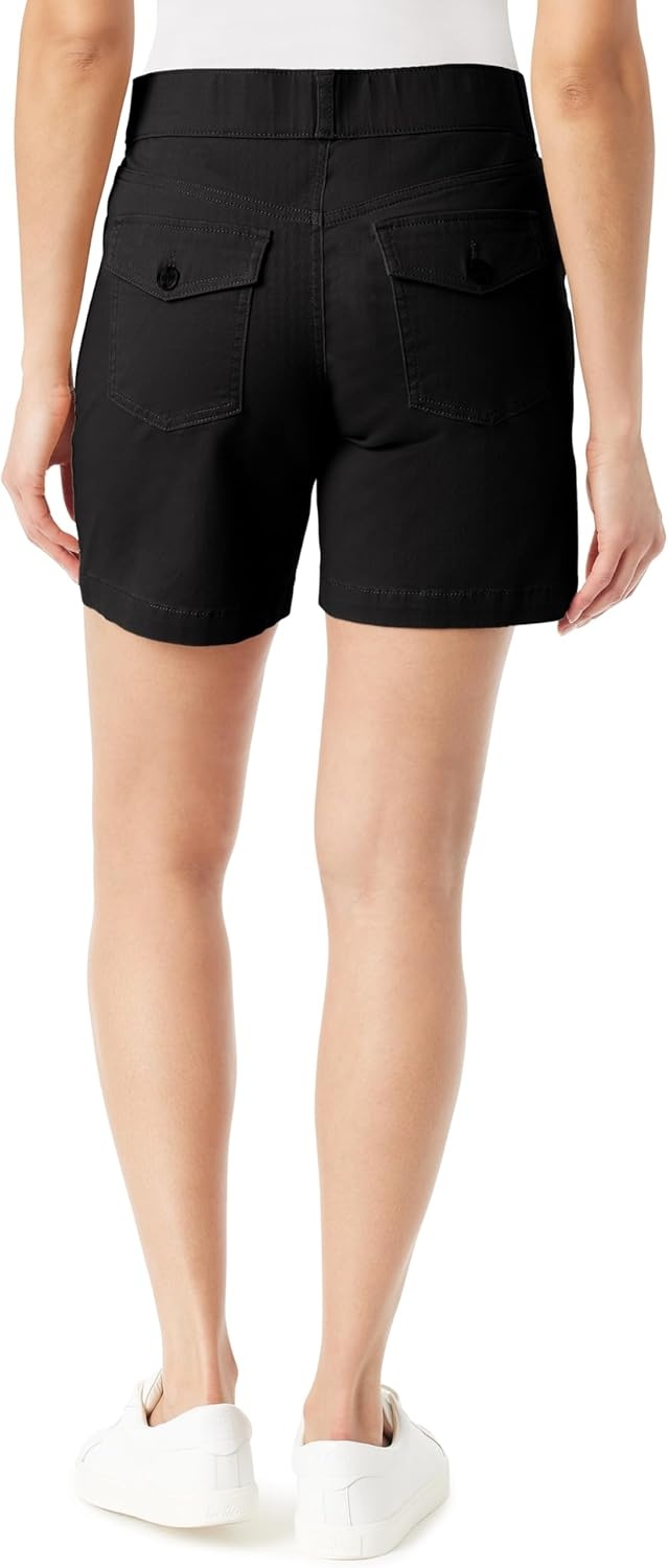 image:imageGloria Vanderbilt Womens Shape Effect Comfort Waist Pull on Short StandardBlack