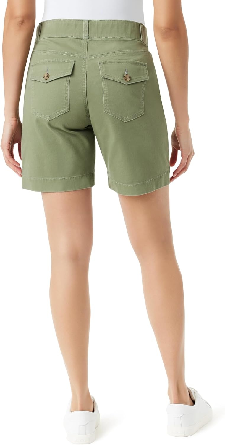 image:imageGloria Vanderbilt Womens Shape Effect Comfort Waist Pull on Short StandardGarden Sage