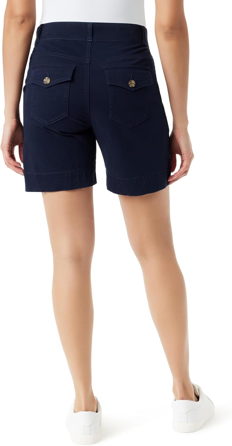 image:imageGloria Vanderbilt Womens Shape Effect Comfort Waist Pull on Short StandardMidnight Affair