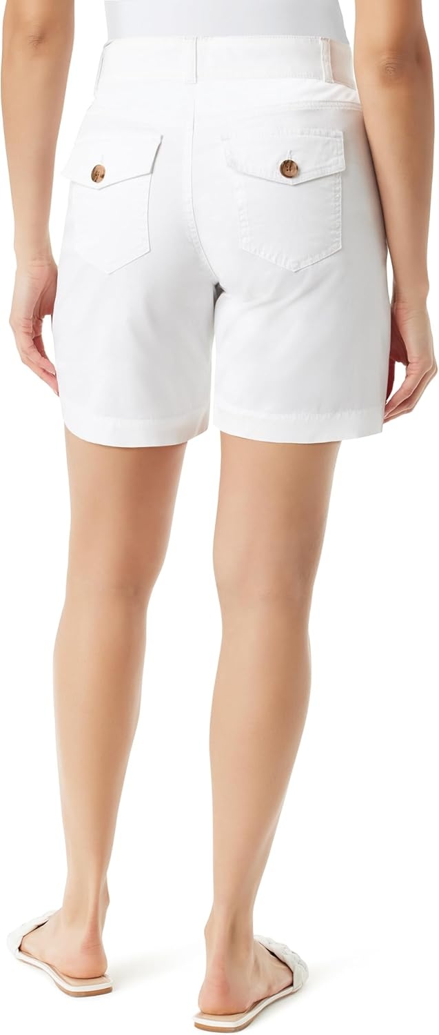 image:imageGloria Vanderbilt Womens Shape Effect Comfort Waist Pull on Short StandardVintage White