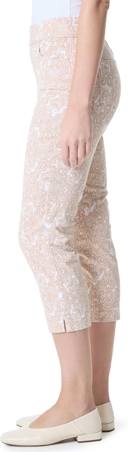 image:imageGloria Vanderbilt Womens Shape Effect Pull on High Rise Straight Leg Capri StandardCookie Dough Polynesian Night