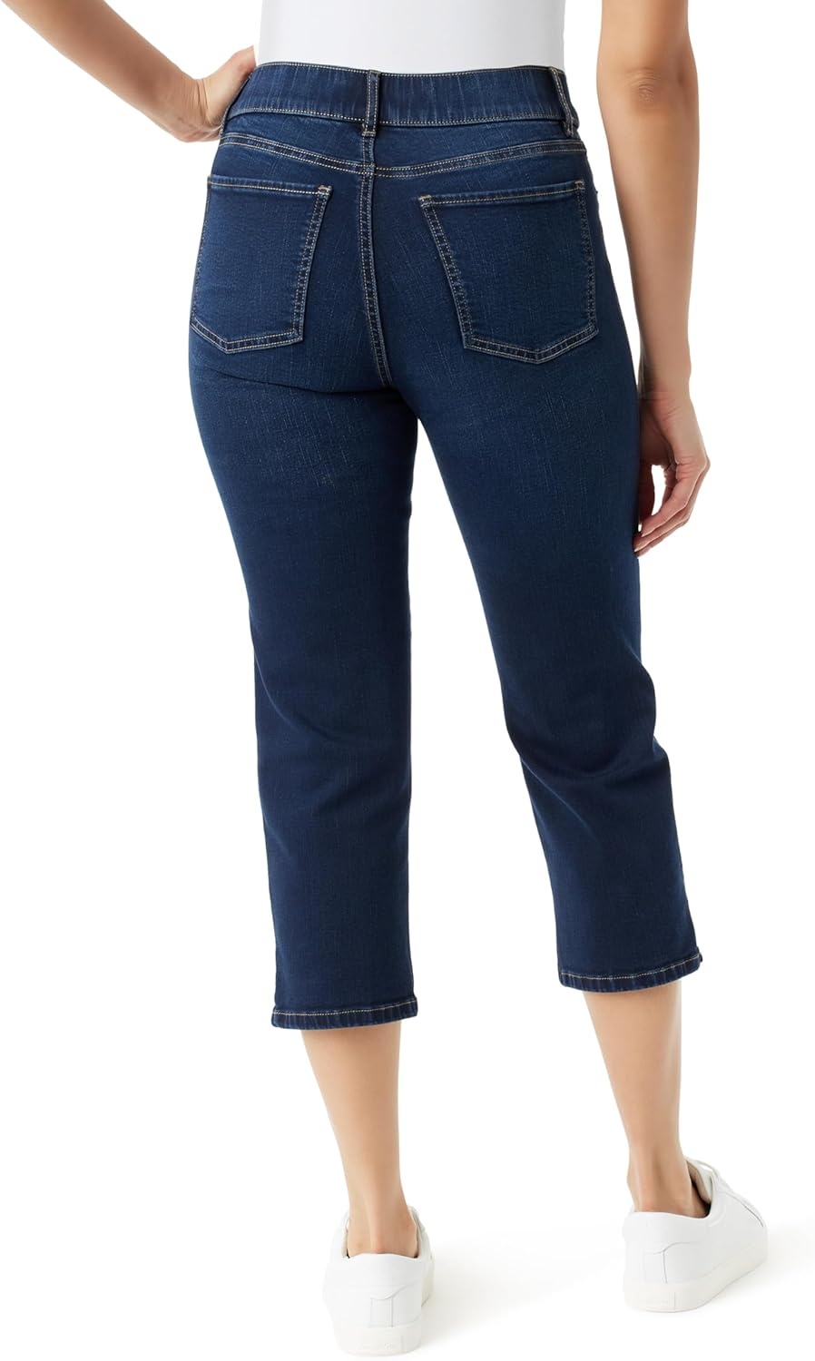 image:imageGloria Vanderbilt Womens Shape Effect Pull on High Rise Straight Leg Capri StandardHewlett Whiskers
