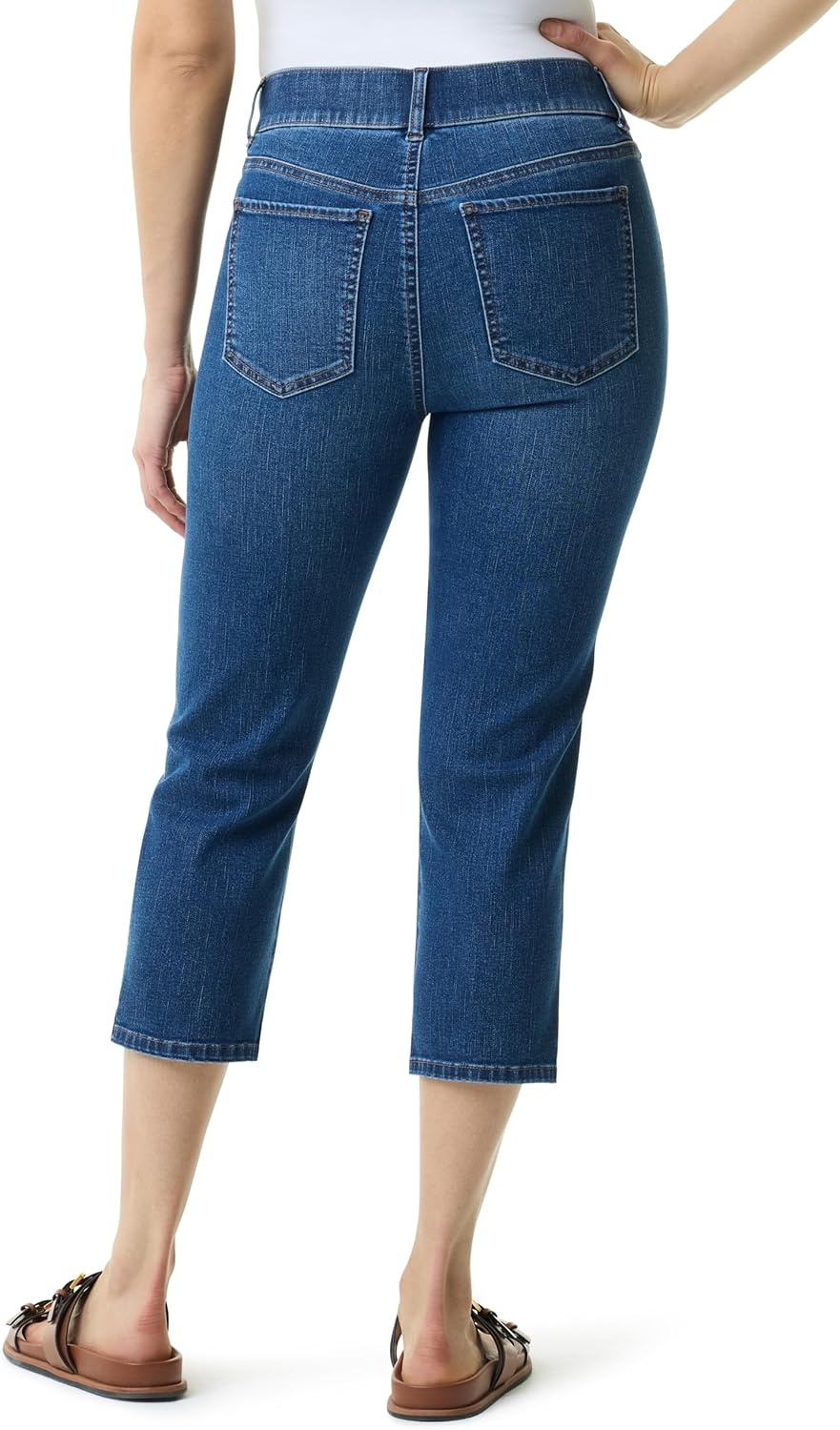 image:imageGloria Vanderbilt Womens Shape Effect Pull on High Rise Straight Leg Capri StandardLouisville