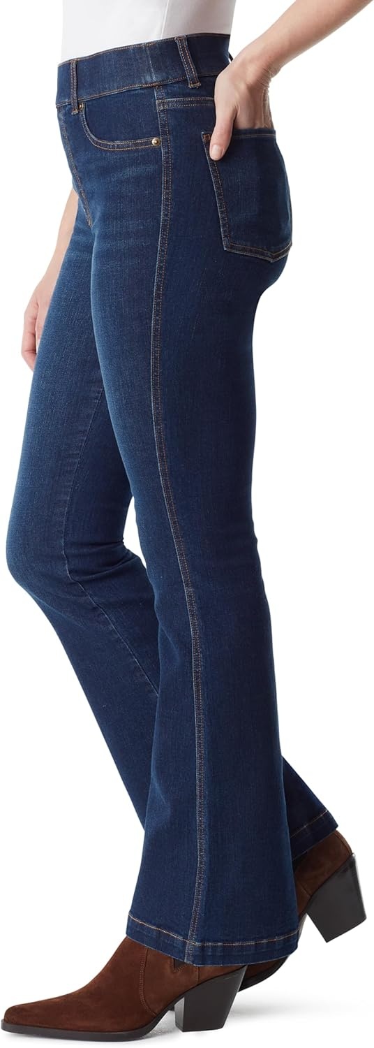 image:imageGloria Vanderbilt Womens Shape Effect Pull on High Rise Straight Leg Jean StandardAsheboro Whiskers