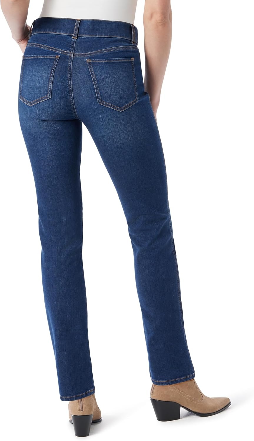 image:imageGloria Vanderbilt Womens Shape Effect Pull on High Rise Straight Leg Jean StandardAsheboro Whiskers