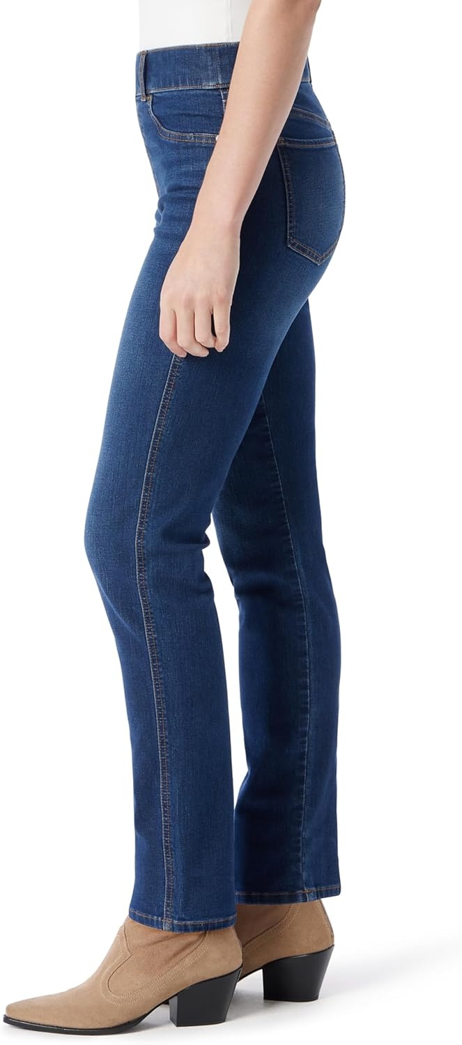 image:imageGloria Vanderbilt Womens Shape Effect Pull on High Rise Straight Leg Jean StandardAsheboro Whiskers
