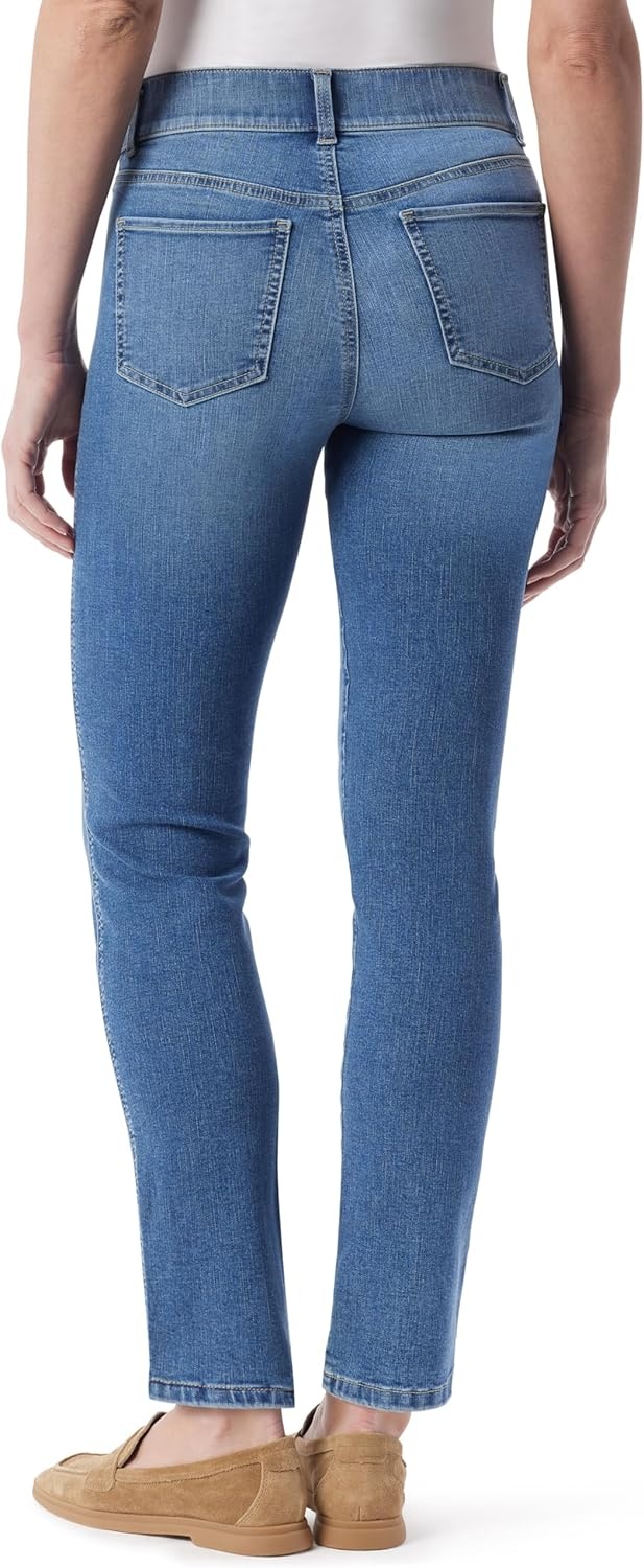 image:imageGloria Vanderbilt Womens Shape Effect Pull on High Rise Straight Leg Jean StandardEastwood Whiskers