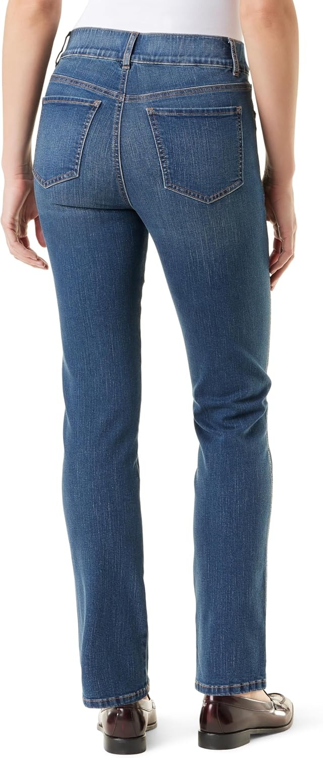 image:imageGloria Vanderbilt Womens Shape Effect Pull on High Rise Straight Leg Jean StandardNova Scotia Whiskers