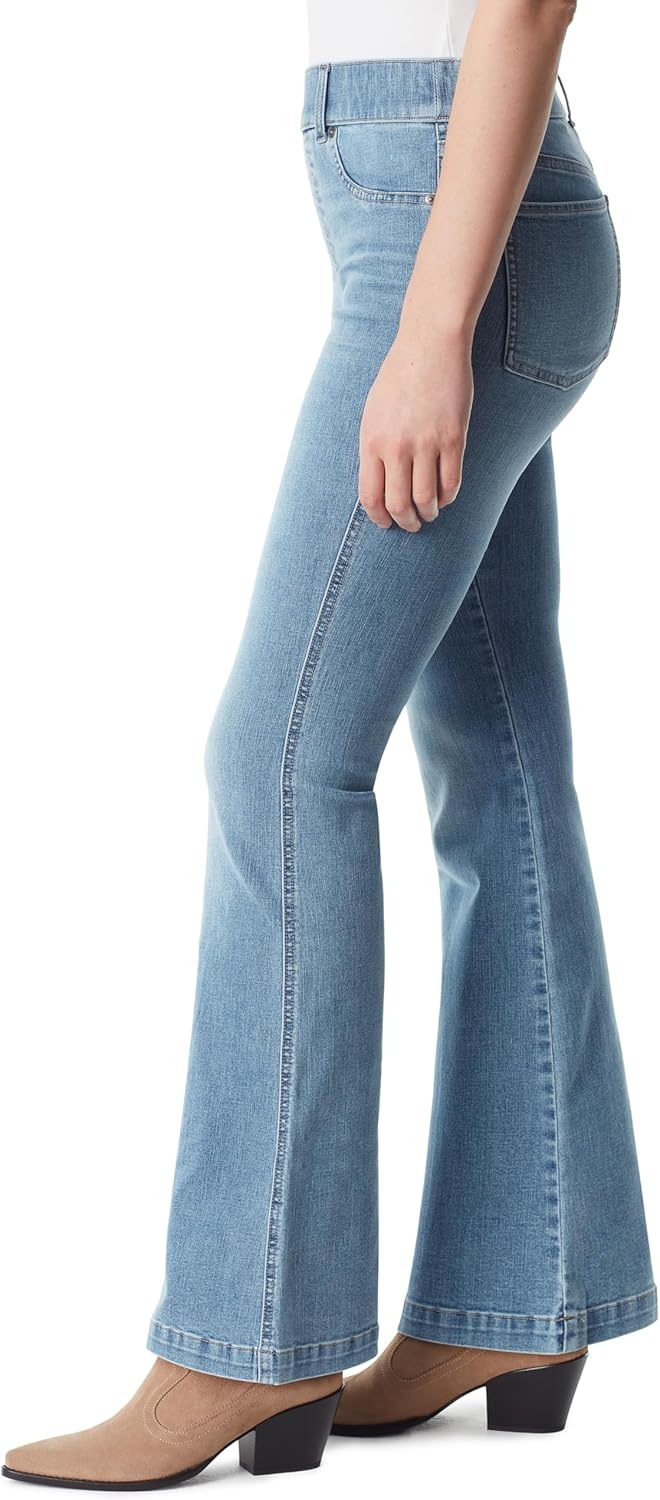 image:imageGloria Vanderbilt Womens Shape Effect Pull on High Rise Straight Leg Jean StandardSonoma Valley Whiskers