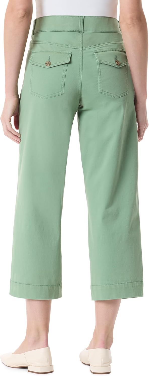 image:imageGloria Vanderbilt Womens Shape Effect Pull on High Rise Wide Leg Crop StandardPistachio 4 Pockets