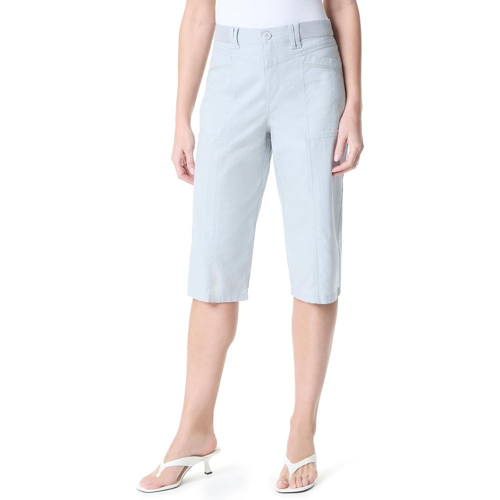 image:imageGloria Vanderbilt Womens High Rise Ribbed Waist Cargo Skimmer Short StandardSilver Mist
