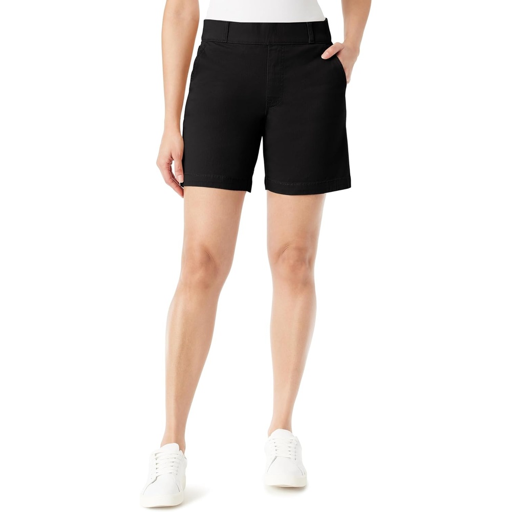 image:imageGloria Vanderbilt Womens Shape Effect Comfort Waist Pull on Short StandardBlack