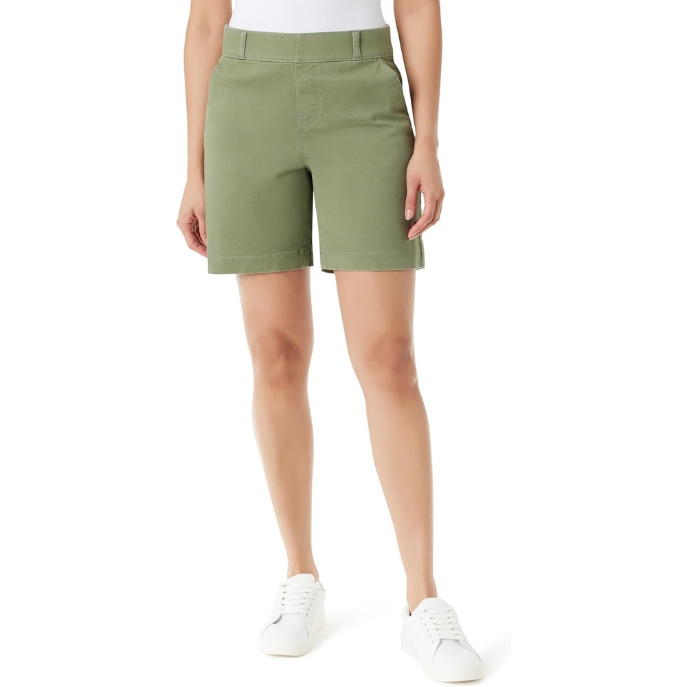 image:imageGloria Vanderbilt Womens Shape Effect Comfort Waist Pull on Short StandardGarden Sage