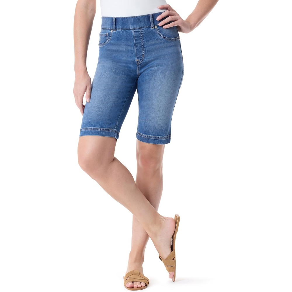 image:imageGloria Vanderbilt Womens Shape Effect Pull on Bermuda High Rise Short StandardAndorra Whiskers