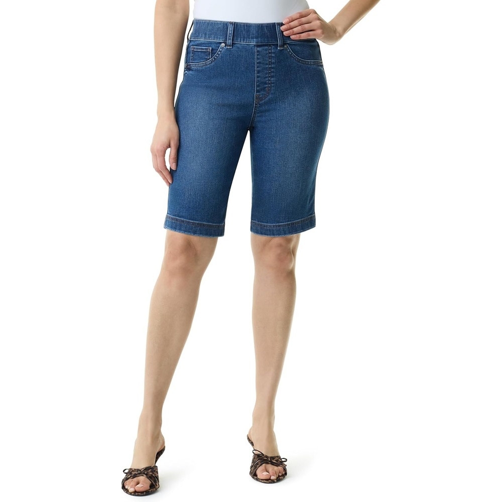 image:imageGloria Vanderbilt Womens Shape Effect Pull on Bermuda High Rise Short StandardLouisville