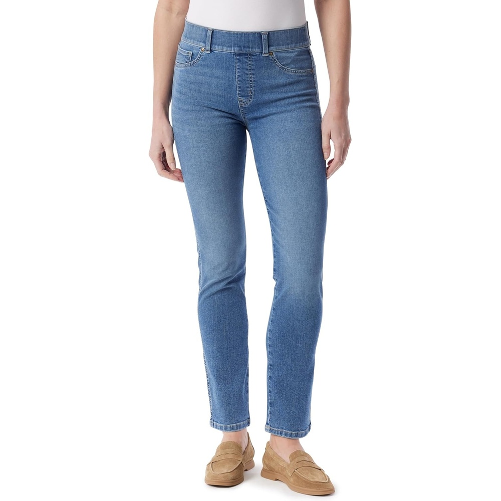 image:imageGloria Vanderbilt Womens Shape Effect Pull on High Rise Straight Leg Jean StandardEastwood Whiskers