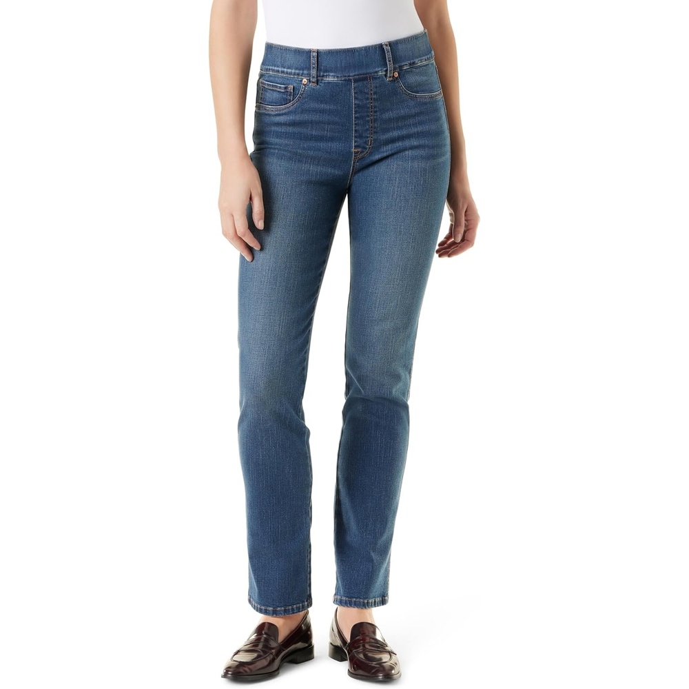 image:imageGloria Vanderbilt Womens Shape Effect Pull on High Rise Straight Leg Jean StandardNova Scotia Whiskers