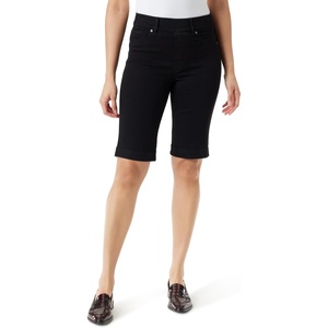 image:imageGloria Vanderbilt Womens Shape Effect Pull on Bermuda High Rise Short StandardBlack Rinse