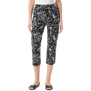image:imageGloria Vanderbilt Womens Shape Effect Pull on High Rise Straight Leg Capri StandardBlack  Ink Brush Floral