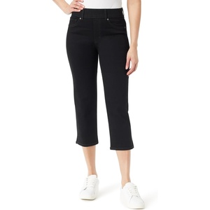 image:imageGloria Vanderbilt Womens Shape Effect Pull on High Rise Straight Leg Capri StandardBlack Rinse