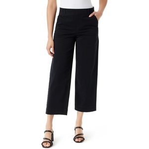 image:imageGloria Vanderbilt Womens Shape Effect Pull on High Rise Wide Leg Crop StandardBlack  4 Pockets