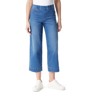 image:imageGloria Vanderbilt Womens Shape Effect Pull on High Rise Wide Leg Crop StandardNaples Whiskers  5 Pockets