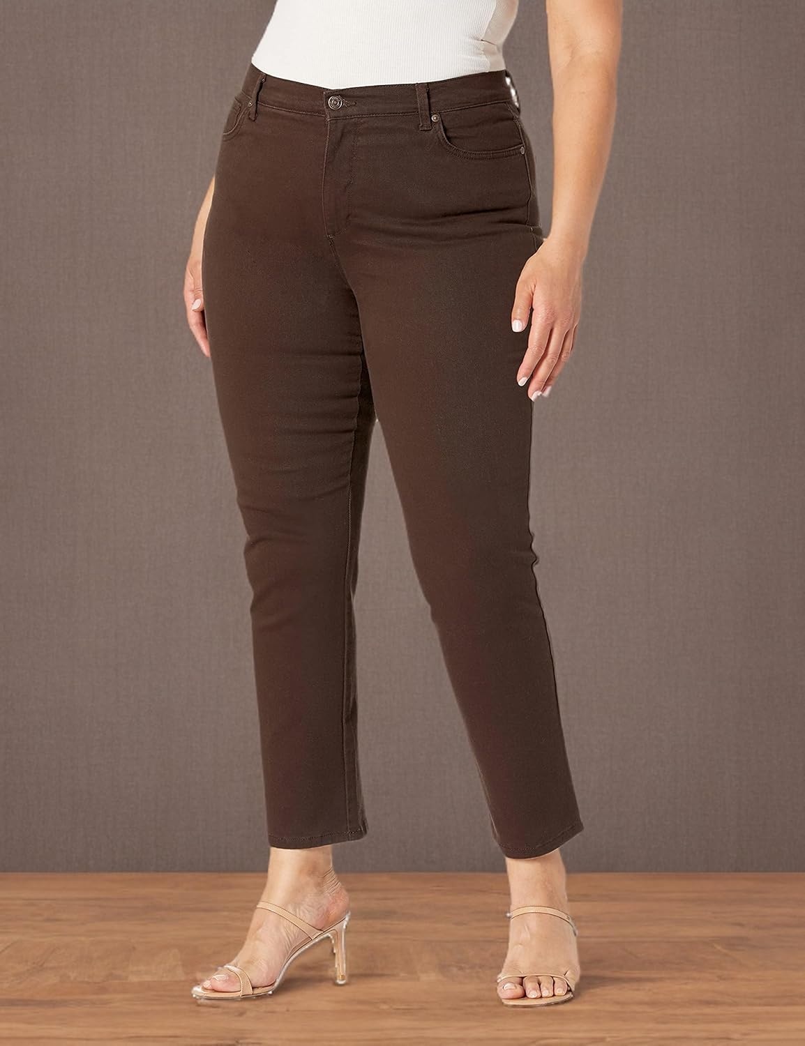 image:imageGloria Vanderbilt Womens Amanda Classic High Rise Tapered Jean Plus SizeCoffee Roastds2
