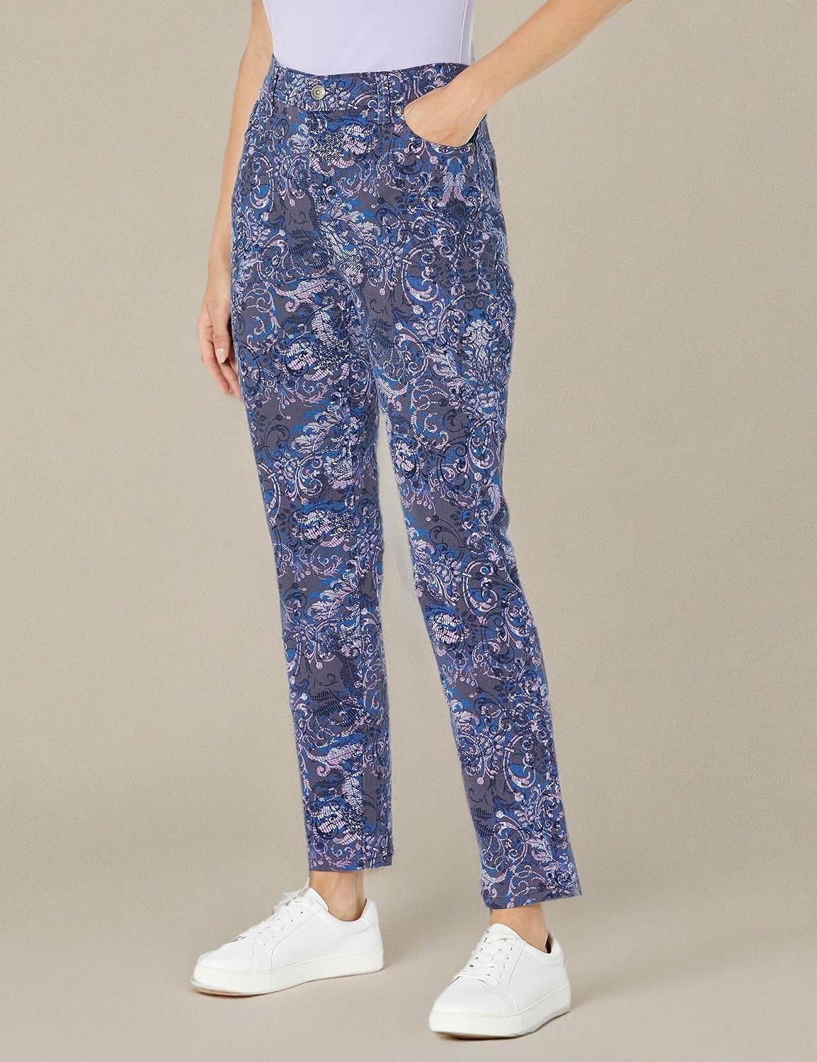 image:imageGloria Vanderbilt Womens Amanda Classic High Rise Tapered Jean Plus SizeGraystone Roman Scrolls