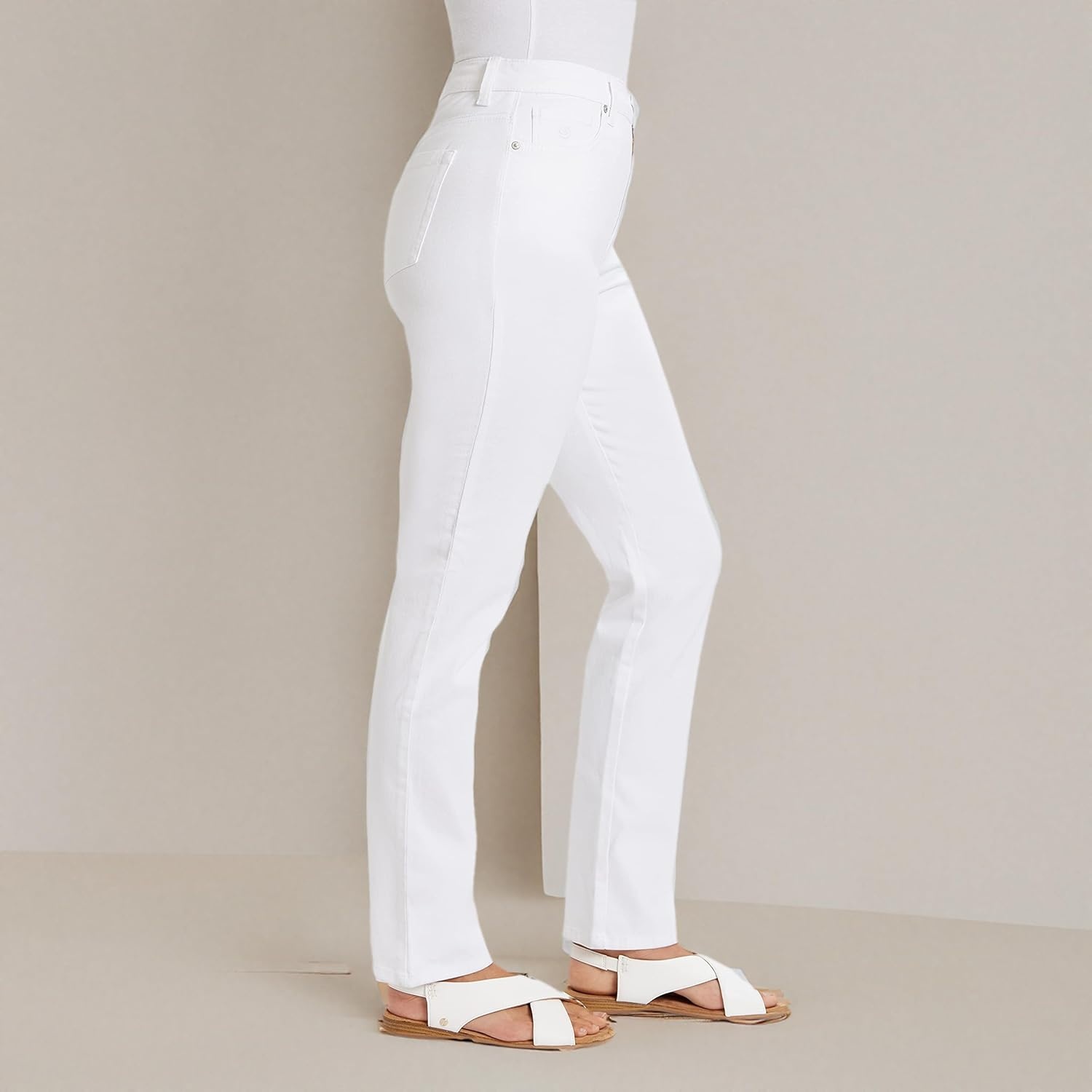 image:imageGloria Vanderbilt Womens Amanda Classic High Rise Tapered Jean Plus SizeVintage Whiteds