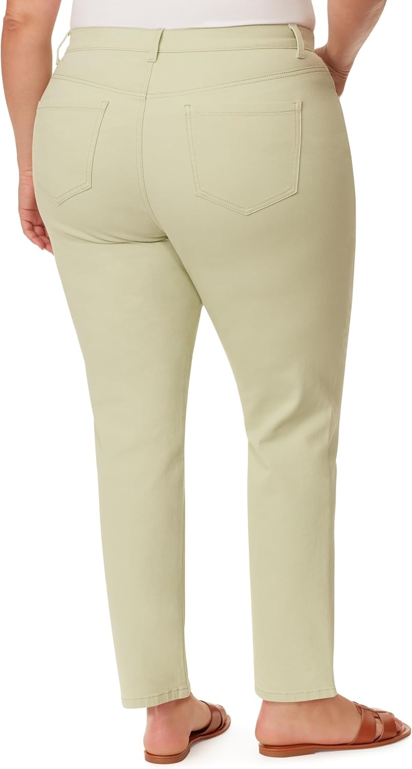 image:imageGloria Vanderbilt Womens Amanda Classic High Rise Tapered Jean PlusMatcha Latte