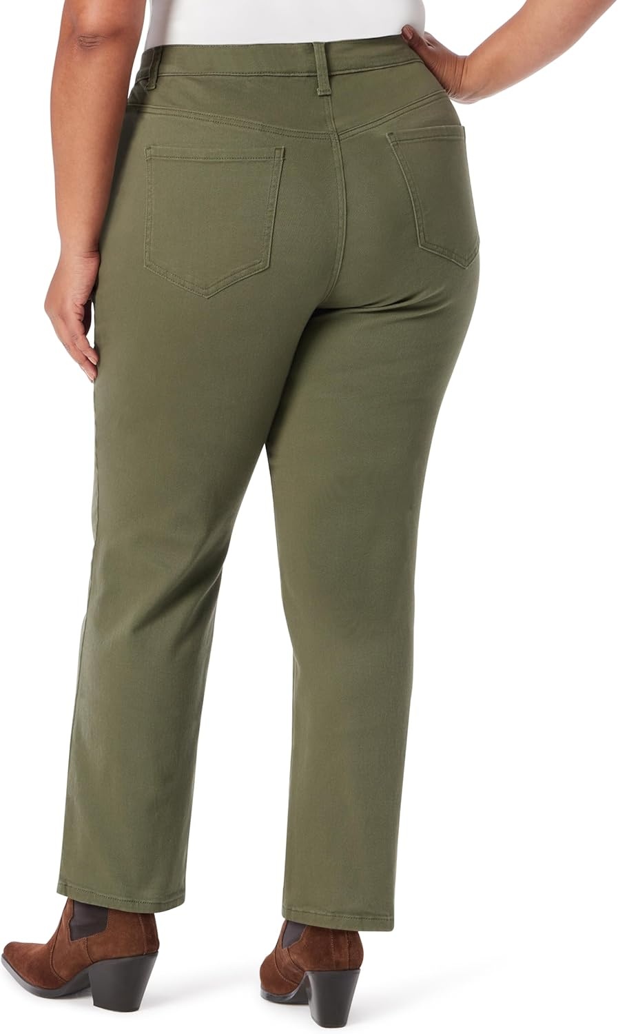 image:imageGloria Vanderbilt Womens Amanda Classic High Rise Tapered Jean PlusOlive Viridian