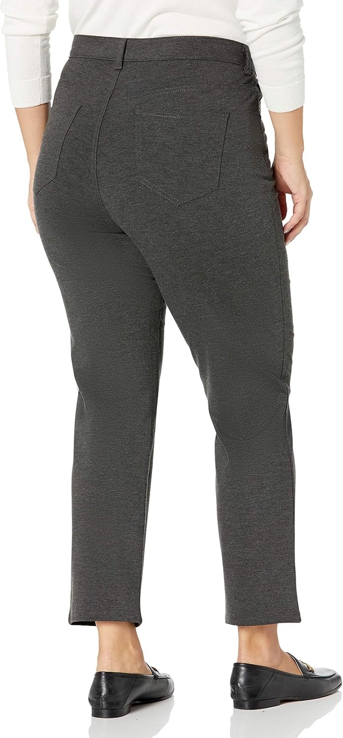 image:imageGloria Vanderbilt Womens Amanda Ponte High Rise Knit Pant PetiteHeather Grey