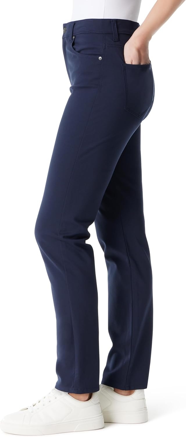 image:imageGloria Vanderbilt Womens Amanda Ponte High Rise Knit Pant PetiteMidnight Affair