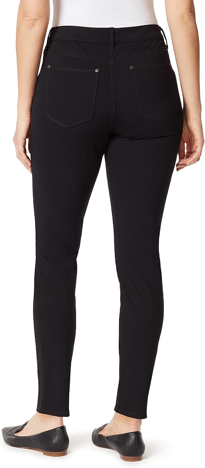 image:imageGloria Vanderbilt Womens Amanda Ponte High Rise Knit Pant StandardBlackds