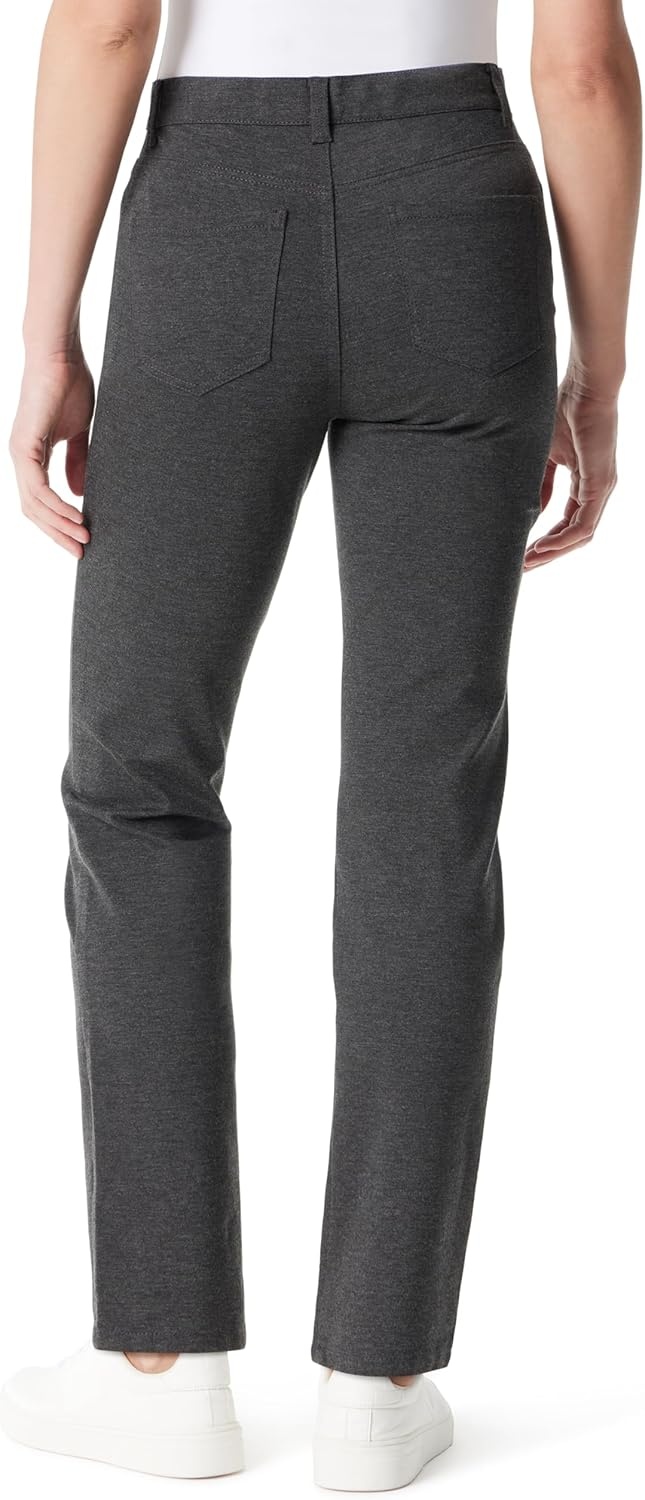 image:imageGloria Vanderbilt Womens Amanda Ponte High Rise Knit Pant StandardHeather Grey