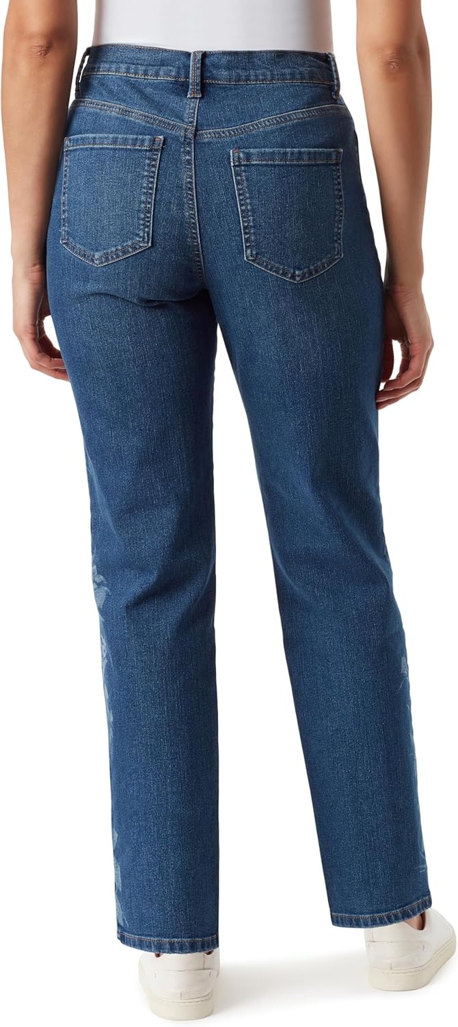image:imageGloria Vanderbilt Womens Classic Tapered Amanda JeansMount Kisco Floral Illumination