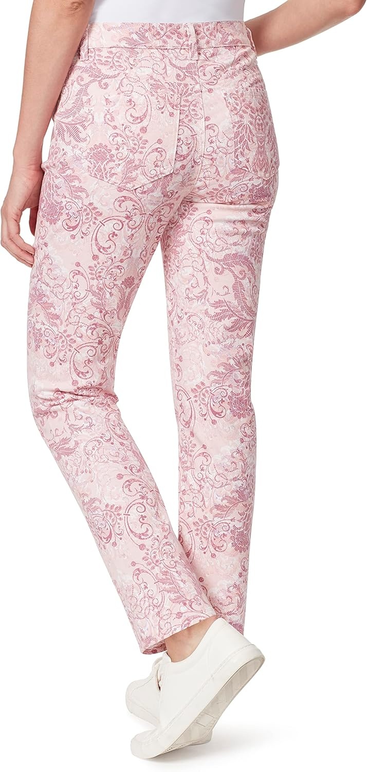 image:imageGloria Vanderbilt Womens Classic Tapered Amanda JeansRosy Pink Roman Scrolls