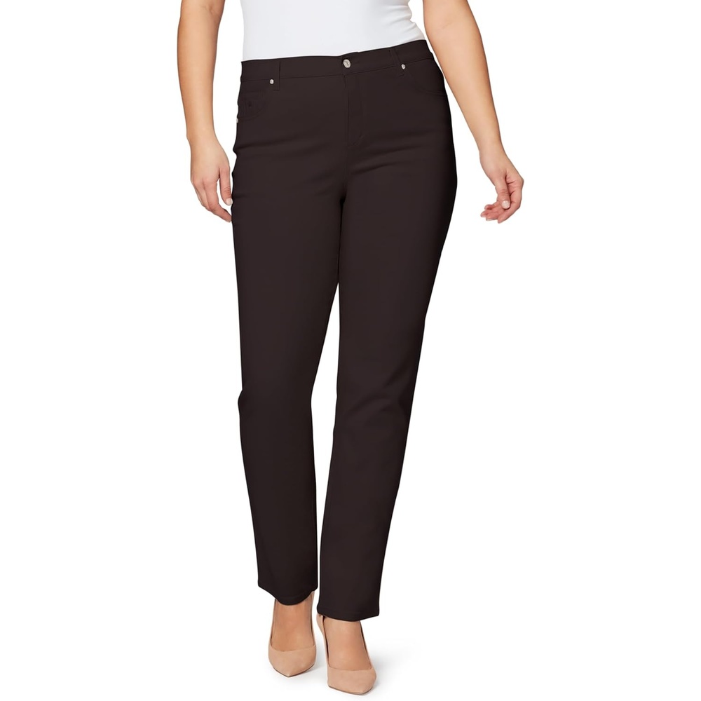 image:imageGloria Vanderbilt Womens Amanda Classic High Rise Tapered Jean Plus SizeCoffee Roast