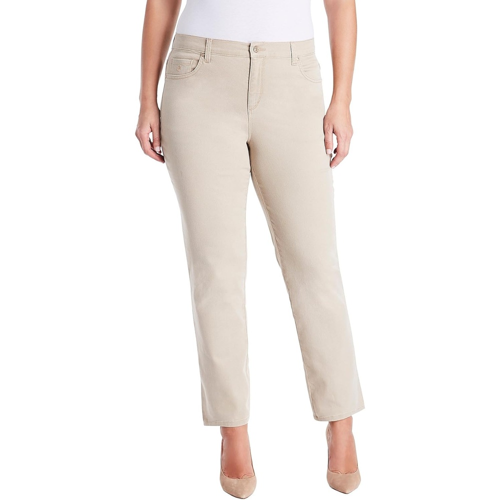 image:imageGloria Vanderbilt Womens Amanda Classic High Rise Tapered Jean Plus SizePerfect Khaki