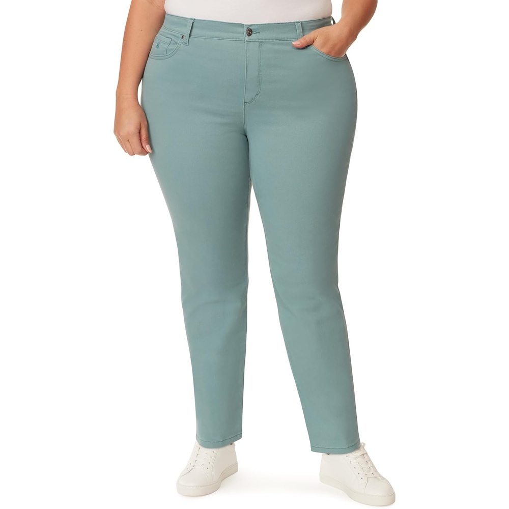 image:imageGloria Vanderbilt Womens Amanda Classic High Rise Tapered Jean PlusAegean Teal