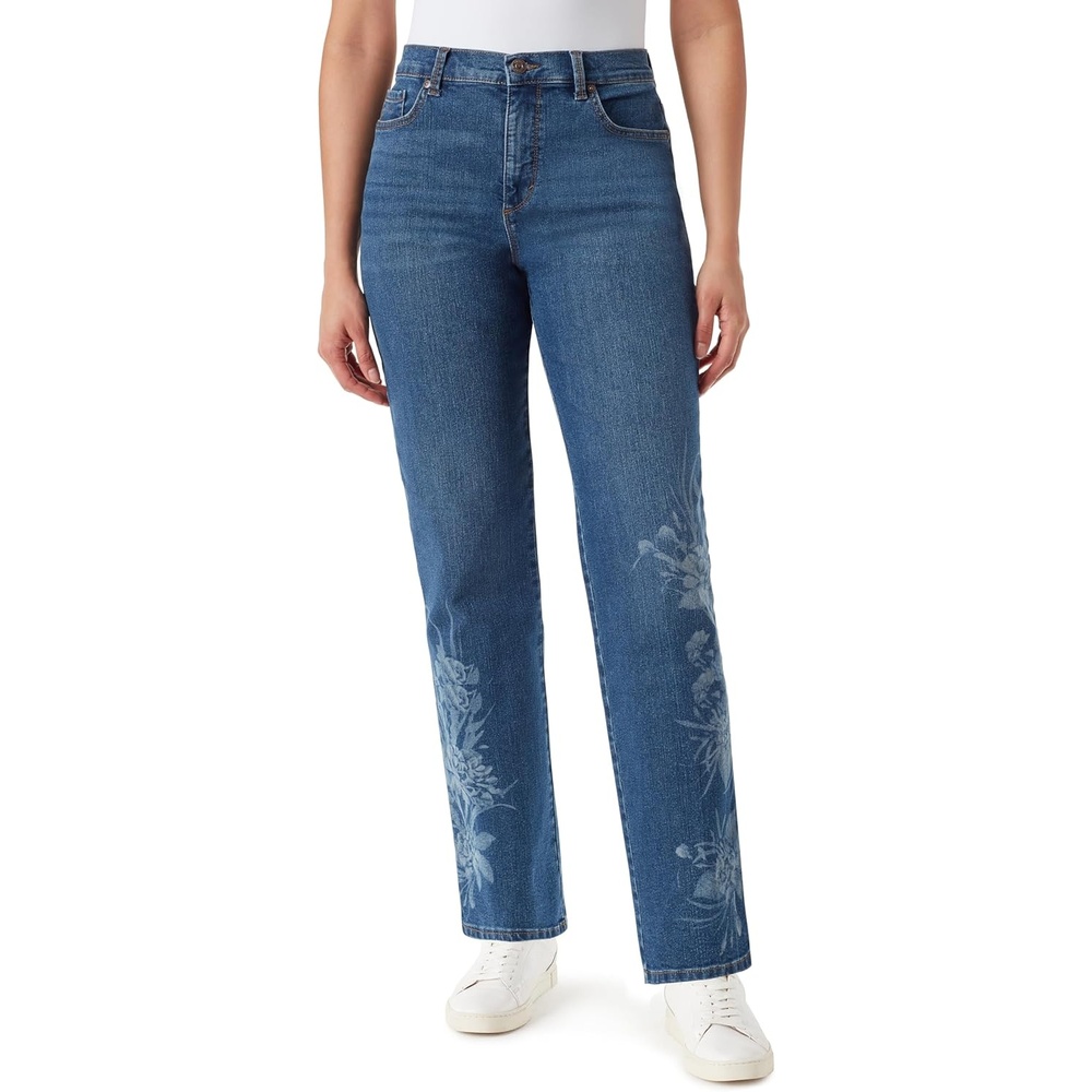 image:imageGloria Vanderbilt Womens Classic Tapered Amanda JeansMount Kisco Floral Illumination