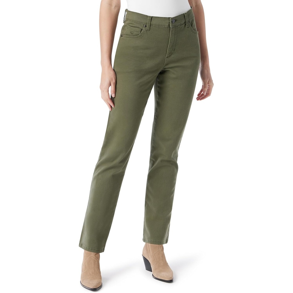 image:imageGloria Vanderbilt Womens Classic Tapered Amanda JeansOlive Viridian